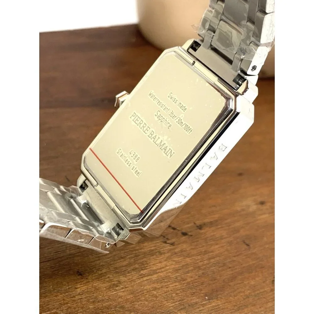 Balmain Women's Watch B43883326 Swiss Quartz Rose Gold Silver Steel Tank 25mm